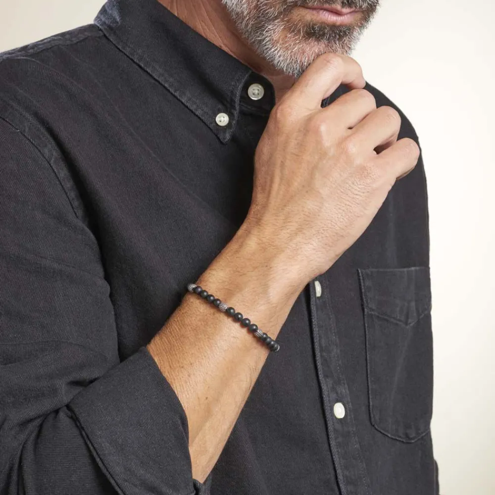 Marc Orian Bracelets Homme|Bracelets Acier Inoxydable > Bracelet Boules Acier Gris Laloun