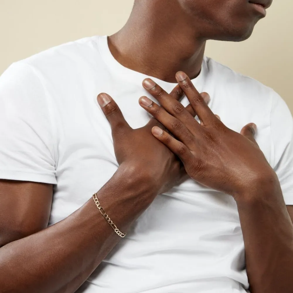 Marc Orian Bracelets Or|Bracelets Homme > Bracelet Cameo Alternee 1/3 Or Jaune