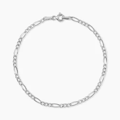 Bracelet Cameo Maille Alternee 1/3 Or Blanc