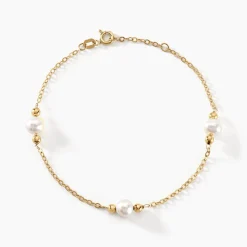Bracelet Cannelle Or Jaune Perle De Culture