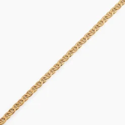 Bracelet Capucin Or Jaune Maille Marine Plate