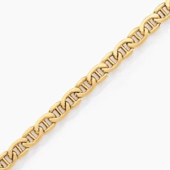 Bracelet Capucin Or Jaune Maille Marine Plate