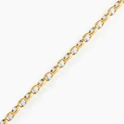 Bracelet Carlo Or Bicolore Maille Marine Ronde