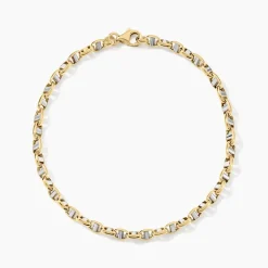 Bracelet Carlo Or Bicolore Maille Marine Ronde