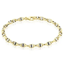 Marc Orian Bracelets Or|Bracelets Homme > Bracelet Carlo Or Bicolore Maille Marine Ronde