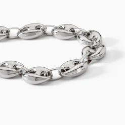 Bracelet Carrus Maille Grain De Cafe Argent Blanc