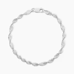 Marc Orian Bracelets Mailles|Bracelets > Bracelet Ciana Torsade Diamante Argent Blanc