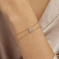 Bracelet Classical Plaqué Or Jaune Oxyde De Zirconium
