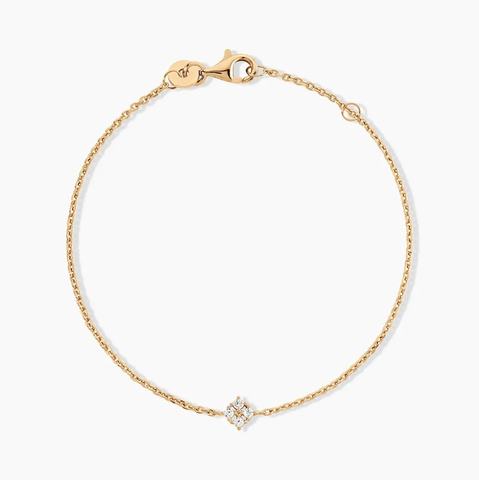 Bracelet éclat Perlé Plaqué Or Oxyde De Zirconium