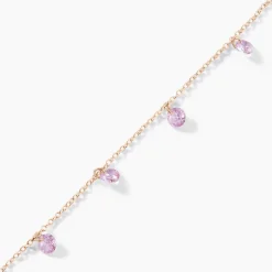 Bracelet Collie Argent Rose Oxyde De Zirconium
