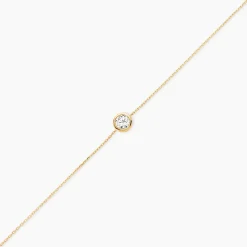 Bracelet Columbine Or Jaune Oxyde De Zirconium Blanc