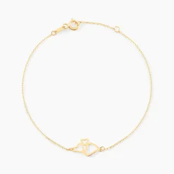Bracelet Corazones Or Jaune