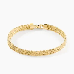 Bracelet Cordelia Maille Corde 3 Rangs Or Jaune