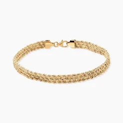 Bracelet Cordelia Maille Corde 3 Rangs Or Jaune