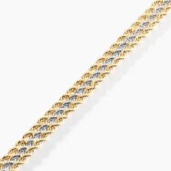 Bracelet Cordelia Maille Corde 3 Rangs Or Bicolore