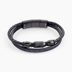 Bracelet Cuir De Vache Noir Onyx