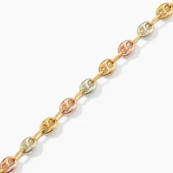 Bracelet Dami Maille Grain De Café Or Tricolore