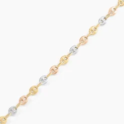 Bracelet Dami Maille Grain De Café Or Tricolore