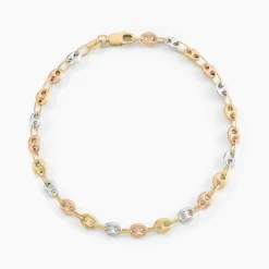 Bracelet Dami Maille Grain De Café Or Tricolore