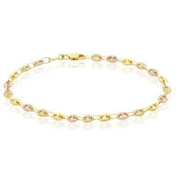 Bracelet Dami Maille Grain De Cafe Or Tricolore