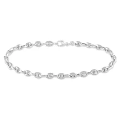 Bracelet Dami Maille Grain De Cafe Or Blanc