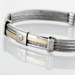 JOURDAN Bracelets Homme|Bracelets Acier Inoxydable > Bracelet Davilia Or Acier Bicolore