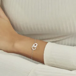 Marc Orian Bracelets|Bijoux Fantaisie > Bracelet Dina Argent Blanc Céramique Et Oxyde De Zirconium argent blanc céramique blanche