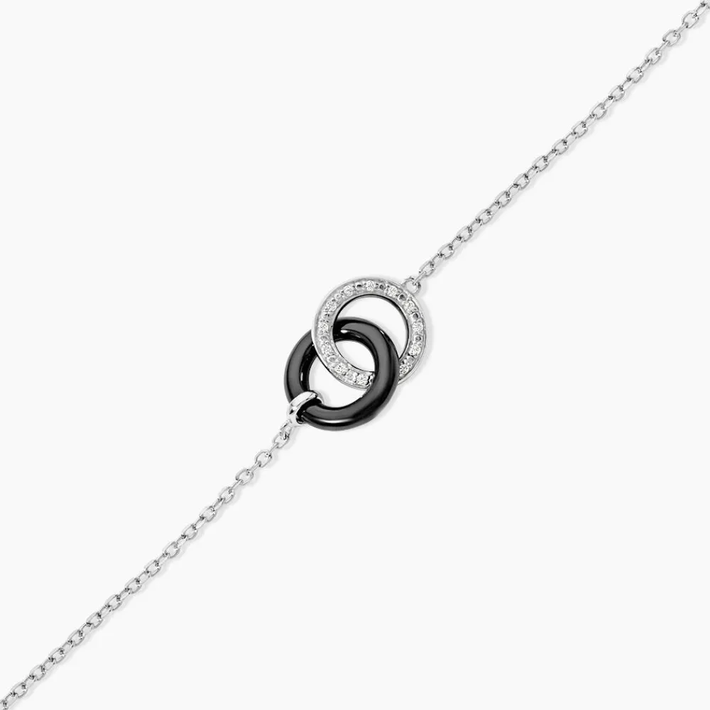 Marc Orian Bracelets|Idées Cadeaux Femme > Bracelet Dina Argent Blanc Céramique Et Oxyde De Zirconium argent blanc céramique noire
