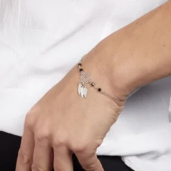 Marc Orian Bracelets|Idées Cadeaux Femme > Bracelet Dream Catcher Argent Blanc Pierre De Synthese