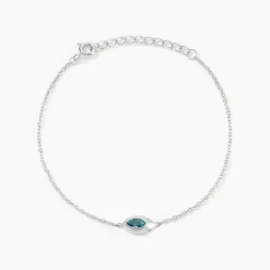Marc Orian Bijoux Zirconium|Bracelets > Bracelet Duchesse Argent Blanc Oxyde De Zirconium argent blanc oxyde bleu sky