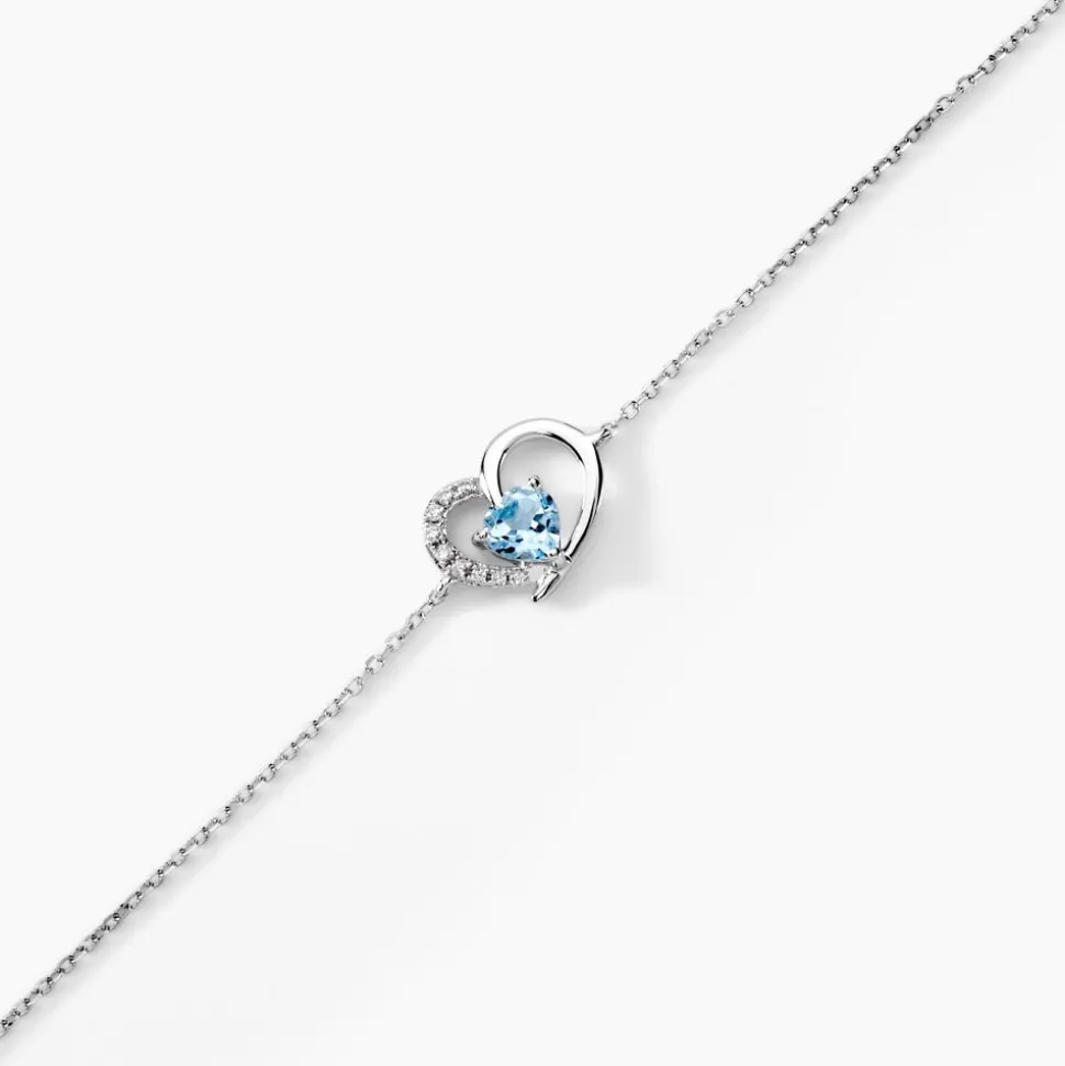 Bracelet Eliana Or Blanc Topaze Et Oxyde De Zirconium