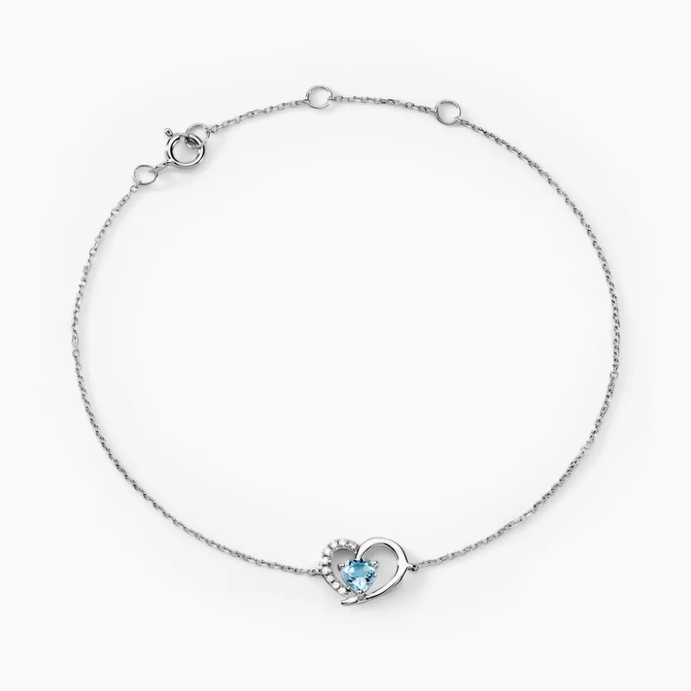 Bracelet Eliana Or Blanc Topaze Et Oxyde De Zirconium