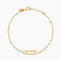 Bracelet Ellin Plaque Or Jaune Oxyde De Zirconium