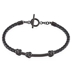 Marc Orian Bracelets Cuir|Bracelets Homme > Bracelet Emilien Acier Noir