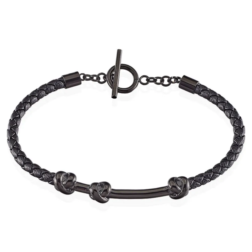 Marc Orian Bracelets Cuir|Bracelets Homme > Bracelet Emilien Acier Noir