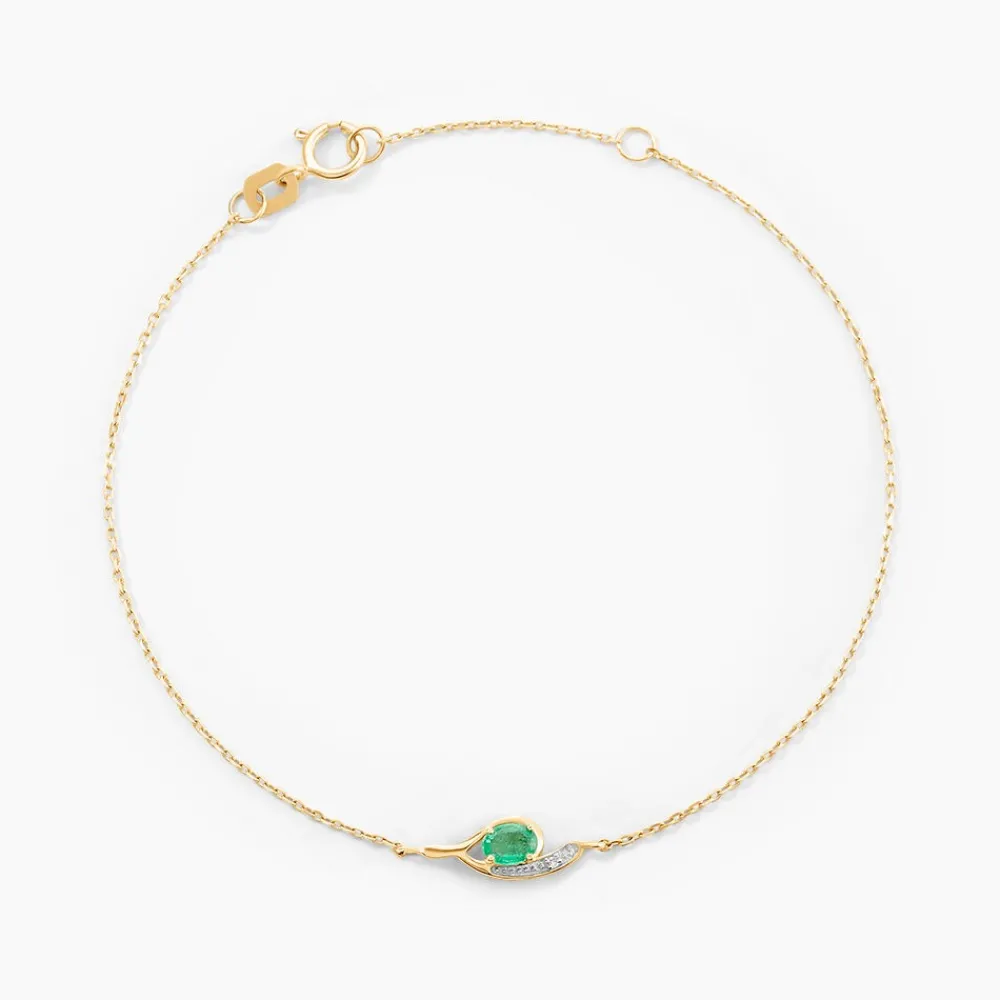 Marc Orian Bracelets Or|Bijoux Émeraude > Bracelet Emotion Or Jaune Emeraude Diamant