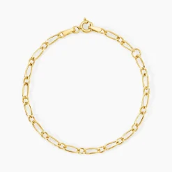 Marc Orian Bracelets Or|Bracelets Mailles > Bracelet Esma Maille Alternee 1/3 Or Jaune