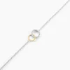Bracelet Fei Or Jaune Argent Blanc Oxyde De Zirconium