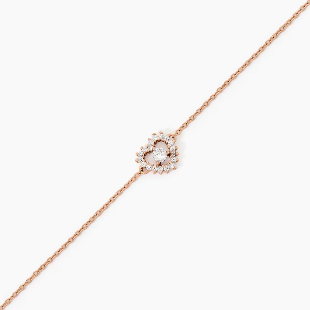 Marc Orian Bijoux Zirconium|Bracelets > Bracelet Gino Argent Rose Oxyde De Zirconium