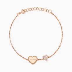 Marc Orian Bijoux Zirconium|Bracelets Chaînes > Bracelet Gloria Argent Rose Oxyde De Zirconium