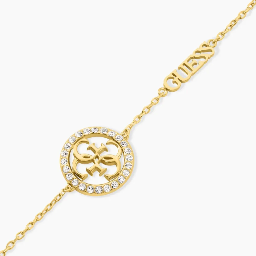 GUESS BIJOUX Bijoux Zirconium|Bracelets Acier Inoxydable > Bracelet Guess Life In 4G Acier Jaune Oxyde De Zirconium