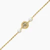 Bracelet Guess Tiny Pearly Acier Jaune Oxyde De Zirconium Perle D'Imitation