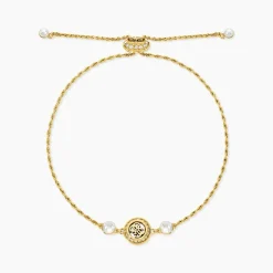 Bracelet Guess Tiny Pearly Acier Jaune Oxyde De Zirconium Perle D'Imitation