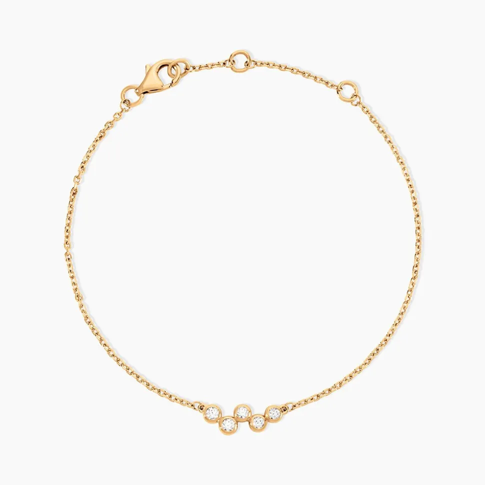Bracelet Halo Plaqué Or Jaune Oxyde De Zirconium