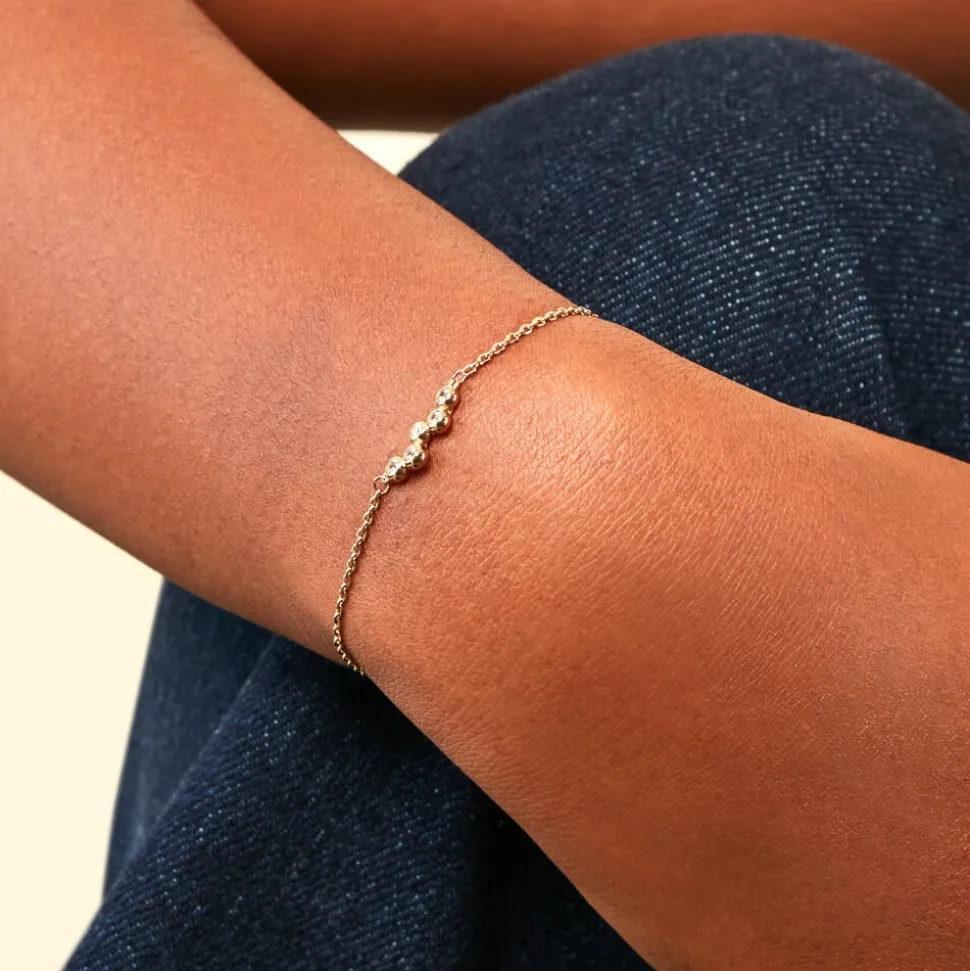 Bracelet Halo Plaqué Or Jaune Oxyde De Zirconium
