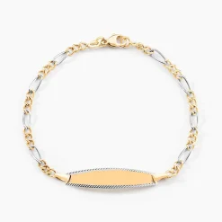 Bracelet Identité Bartolomee Maille Alternee 1/3 Or Bicolore