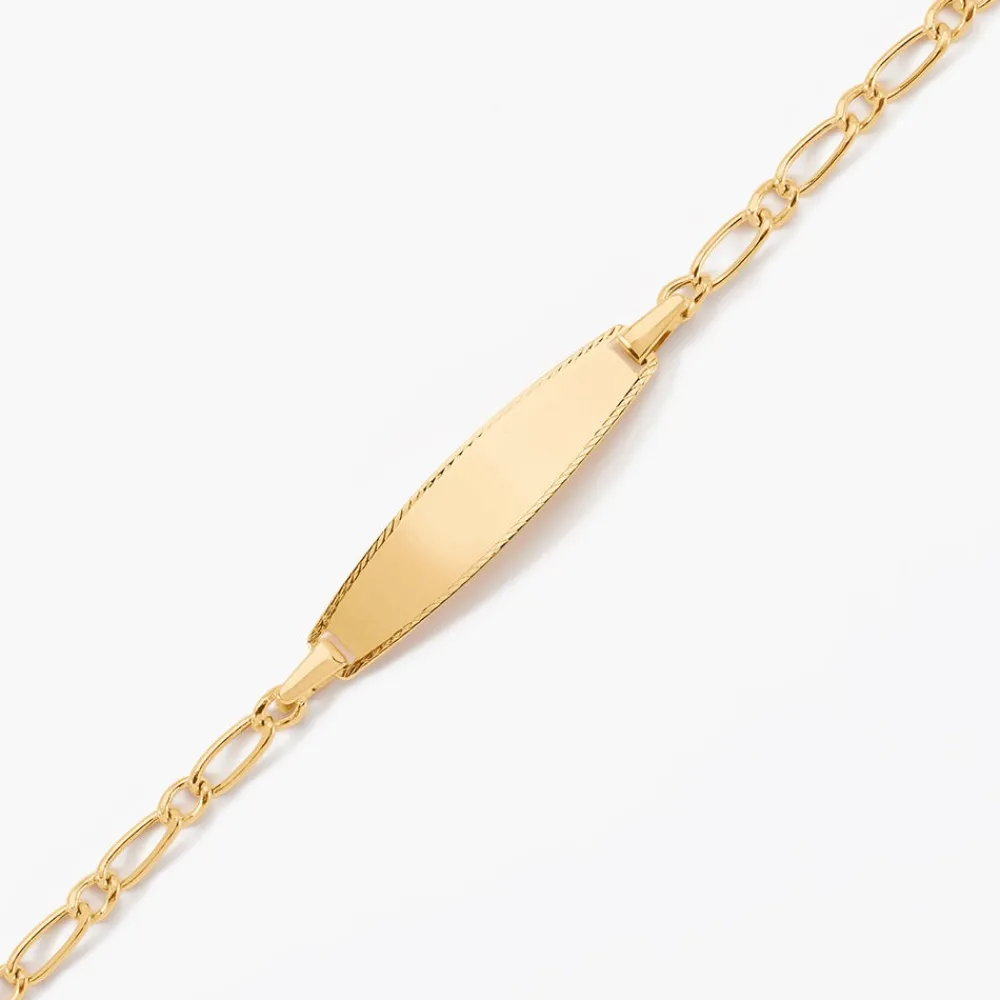 Marc Orian Bracelets Or|Idées Cadeaux Enfant > Bracelet Identité Bartolomee Maille Alternee 1/1 Or Jaune