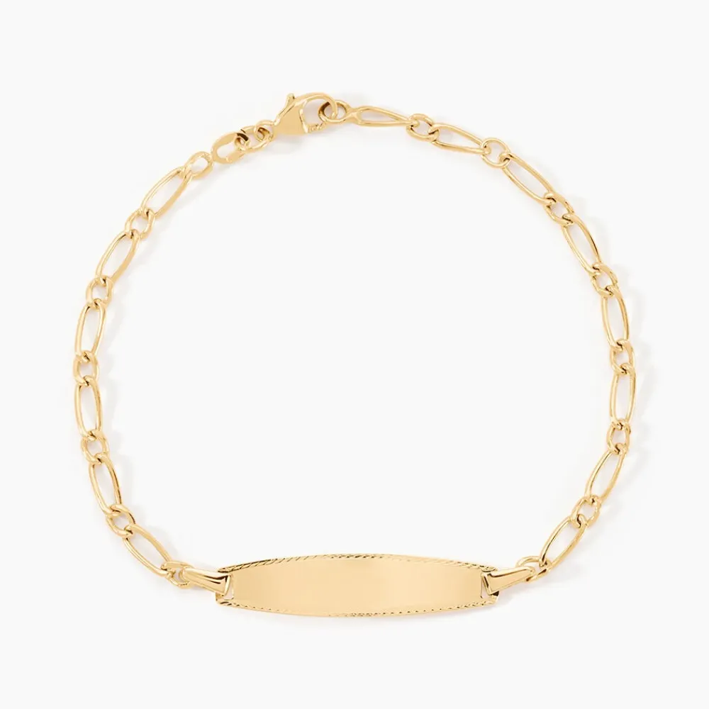 Marc Orian Bracelets Or|Idées Cadeaux Enfant > Bracelet Identité Bartolomee Maille Alternee 1/1 Or Jaune