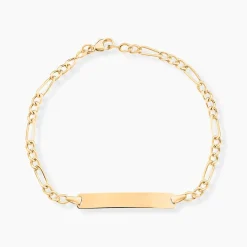 Marc Orian Bracelets Or|Idées Cadeaux Enfant > Bracelet Identité Bartolomee Maille Alternee 1/3 Or Jaune