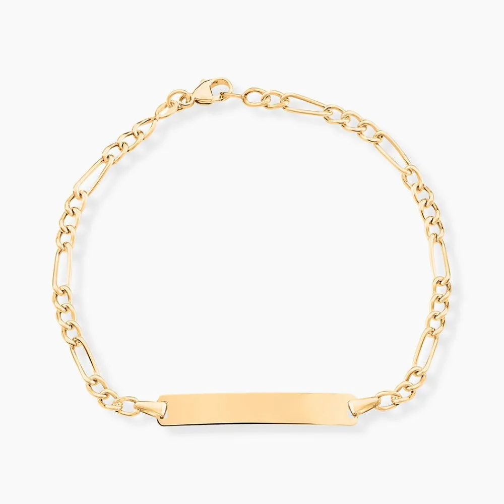 Marc Orian Bracelets Or|Idées Cadeaux Enfant > Bracelet Identité Bartolomee Maille Alternee 1/3 Or Jaune
